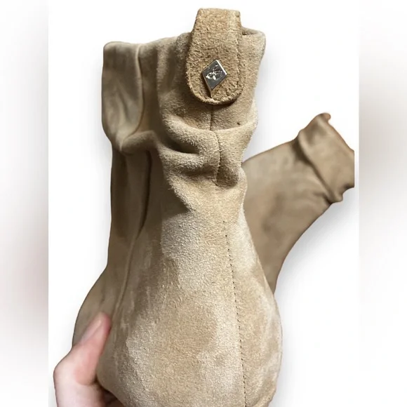 Sam Edelman Roden Women's Pointed Toe Camel Suede Ankle Slouch Booties - Picture 5 of 9